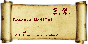 Brecska Noémi névjegykártya